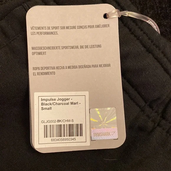 Gymshark Impulse Jogger - Black/Charcoal Marl - Small - BRAND NEW WITH TAGS - Picture 5 of 12